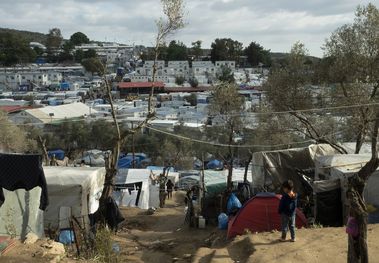 Bild vom FlĂĽchtlingslager Lesbos in Griechenland.